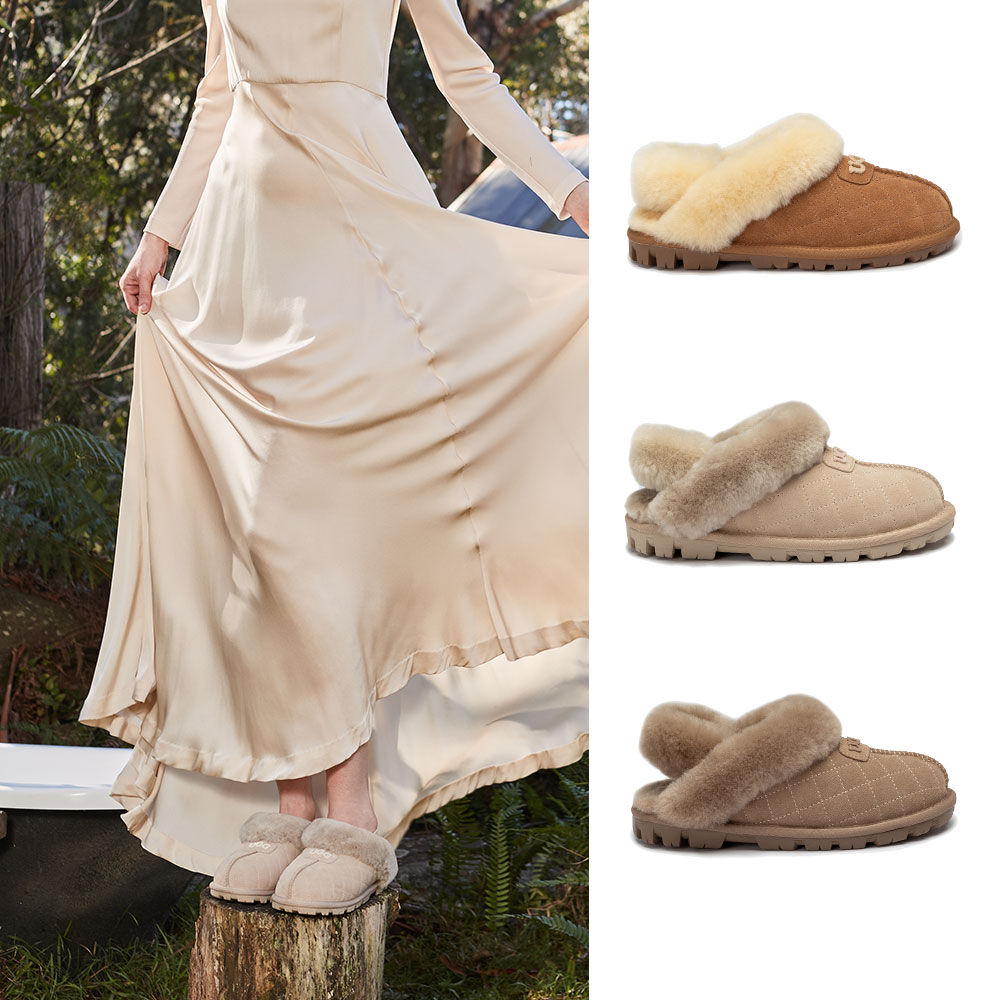오즈웨어 코케트 마테라세 로고 탈부착 밴딩 슬리퍼 (굽 2.5cm) OZWEAR UGG OB114MDE