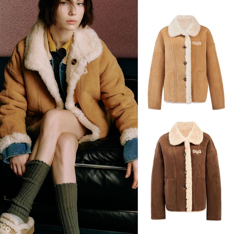 오즈라나 로고 리버서블 시어링 코트 OZLANA UGG OZ8002