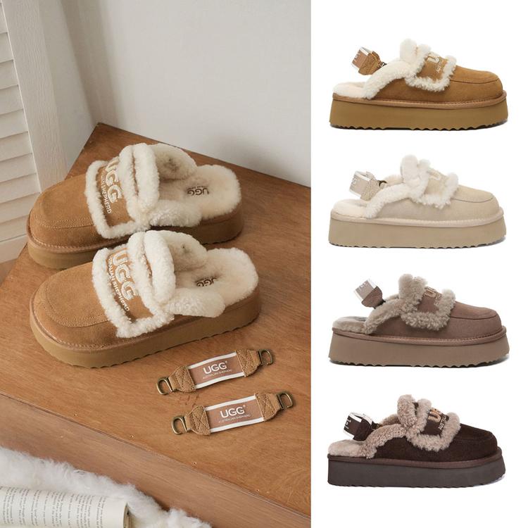 에버어그 리리 플랫폼 탈부착 밴딩 슬리퍼 (굽3.6cm) AS UGG AS2090