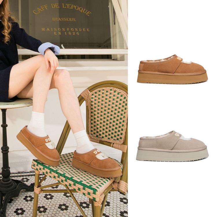 디케이 디나 플랫폼 어그 양털 모카신 (굽 4cm) DK UGG DK240