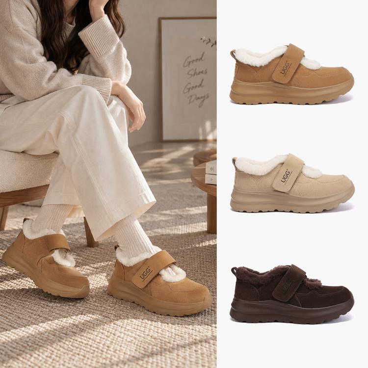 에버어그 엘로리 스웨이드 벨크로 플랫폼 스니커즈(굽4.5cm) AS UGG AS5036